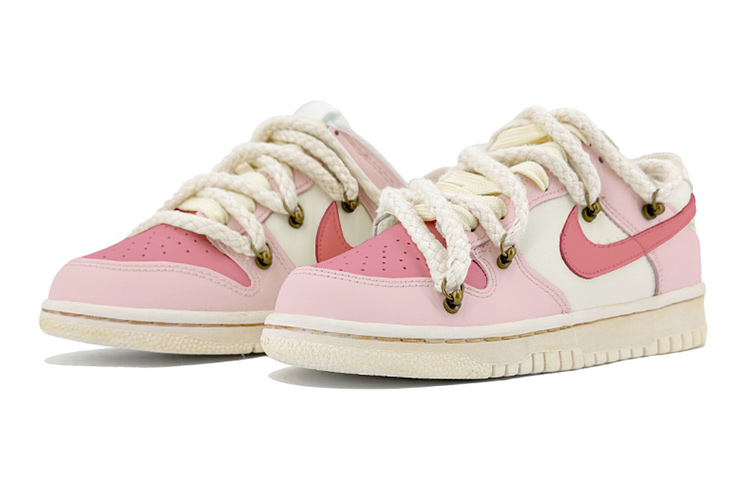 Lookbook [Zapatillas Personalizadas] Nike Dunk Low 'Rosa Vintage-Blanco' DH9765-100(TeamK-水蜜桃QD)