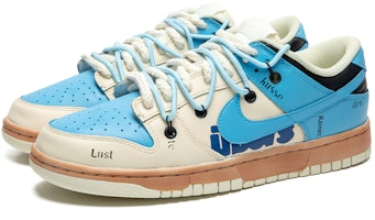 【訂製球鞋】 Nike Dunk Low 野鶴製造 復古風 條紋風 街頭潮流 做舊復古 低筒 板鞋 男款 米藍 特殊禮盒版 Lookbook 【訂製球鞋】 Nike Dunk Low 野鶴製造 復古風 條紋風 街頭潮流 做舊復古 低筒 板鞋 男款 米藍 特殊禮盒版