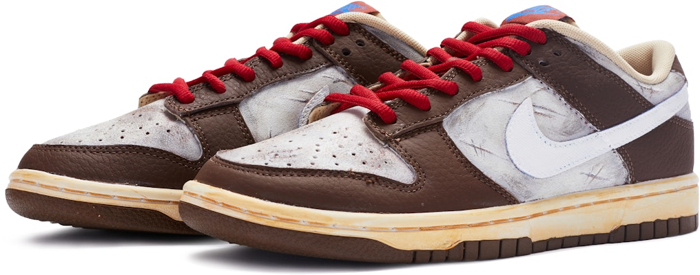 【客製化球鞋】 Nike Dunk Low 美式復古風 街頭風格 懷舊磨損 手繪噴繪 低筒 運動鞋 男款 白棕色 Lookbook 【客製化球鞋】 Nike Dunk Low 美式復古風 街頭風格 懷舊磨損 手繪噴繪 低筒 運動鞋 男款 白棕色