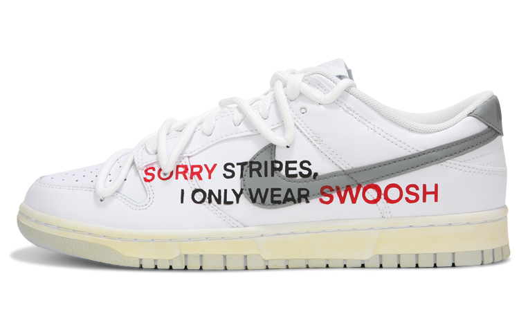 Buy [Kasut Custom] Nike Dunk Low 'Putih Kelabu Vintage' DV0831-101(Team24-男款SWOOSH标语)