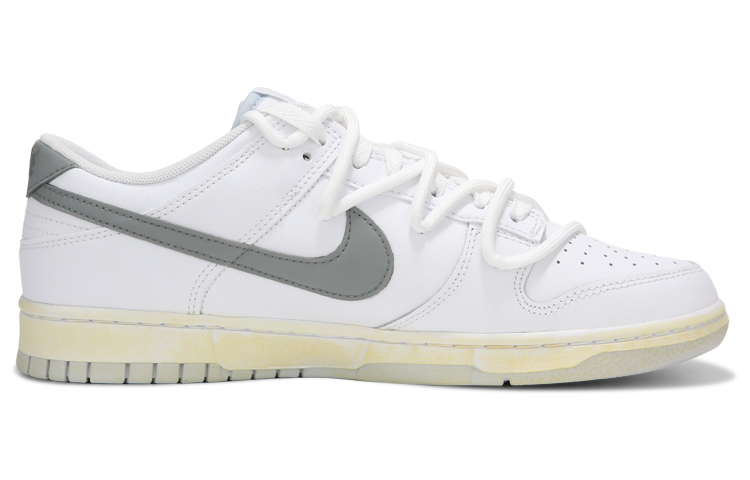 Order [Kasut Custom] Nike Dunk Low 'Putih Kelabu Vintage' DV0831-101(Team24-男款SWOOSH标语)