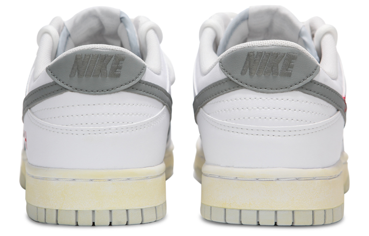 Shop [Kasut Custom] Nike Dunk Low 'Putih Kelabu Vintage' DV0831-101(Team24-男款SWOOSH标语)