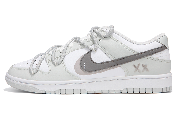 Buy 【定製球鞋】Nike Dunk Low 火心 活力雙鉤 高級 簡約 冷淡風 復古 解構綁帶 防滑耐磨 低幫 板鞋 男款 豆綠灰