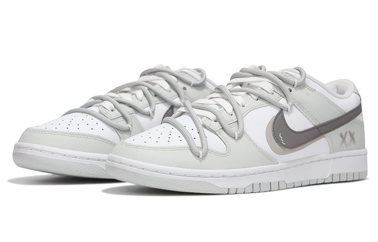 Lookbook 【定製球鞋】Nike Dunk Low 火心 活力雙鉤 高級 簡約 冷淡風 復古 解構綁帶 防滑耐磨 低幫 板鞋 男款 豆綠灰