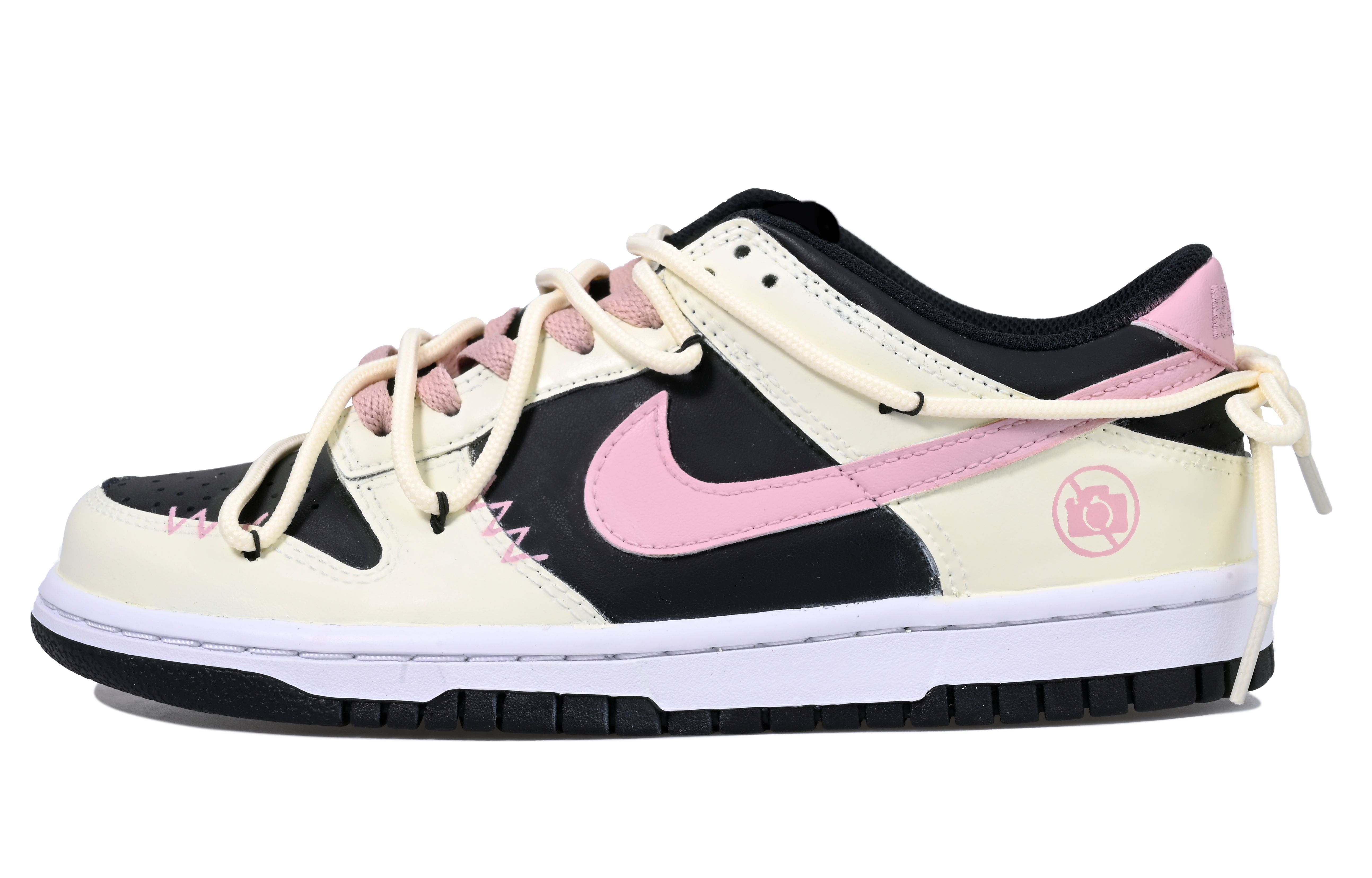 Buy 【定製球鞋】 Nike Dunk Low Vlad 禁止攝影 防滑耐磨 低筒 板鞋 GS 黑粉