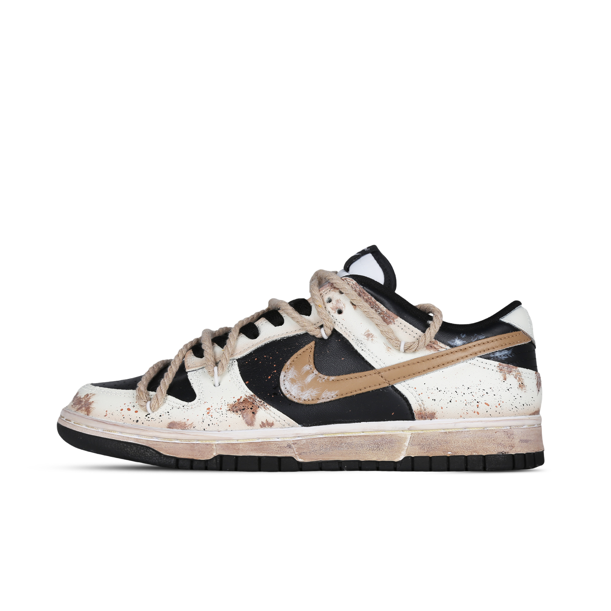 Buy 【客製化球鞋】Nike Dunk Low 生存之道 廢土風 格調設計 解構 低筒 板鞋 GS 黑白棕