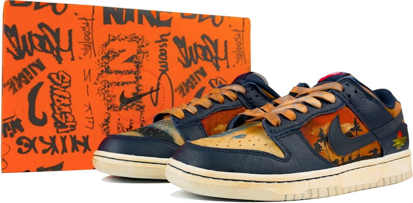 【定制球鞋】Nike Dunk Low 玖制 西海岸 說唱主題 嘻哈 椰子樹 做舊 晚霞 低幫 板鞋 男款 黑橙 Buy 【定制球鞋】Nike Dunk Low 玖制 西海岸 說唱主題 嘻哈 椰子樹 做舊 晚霞 低幫 板鞋 男款 黑橙