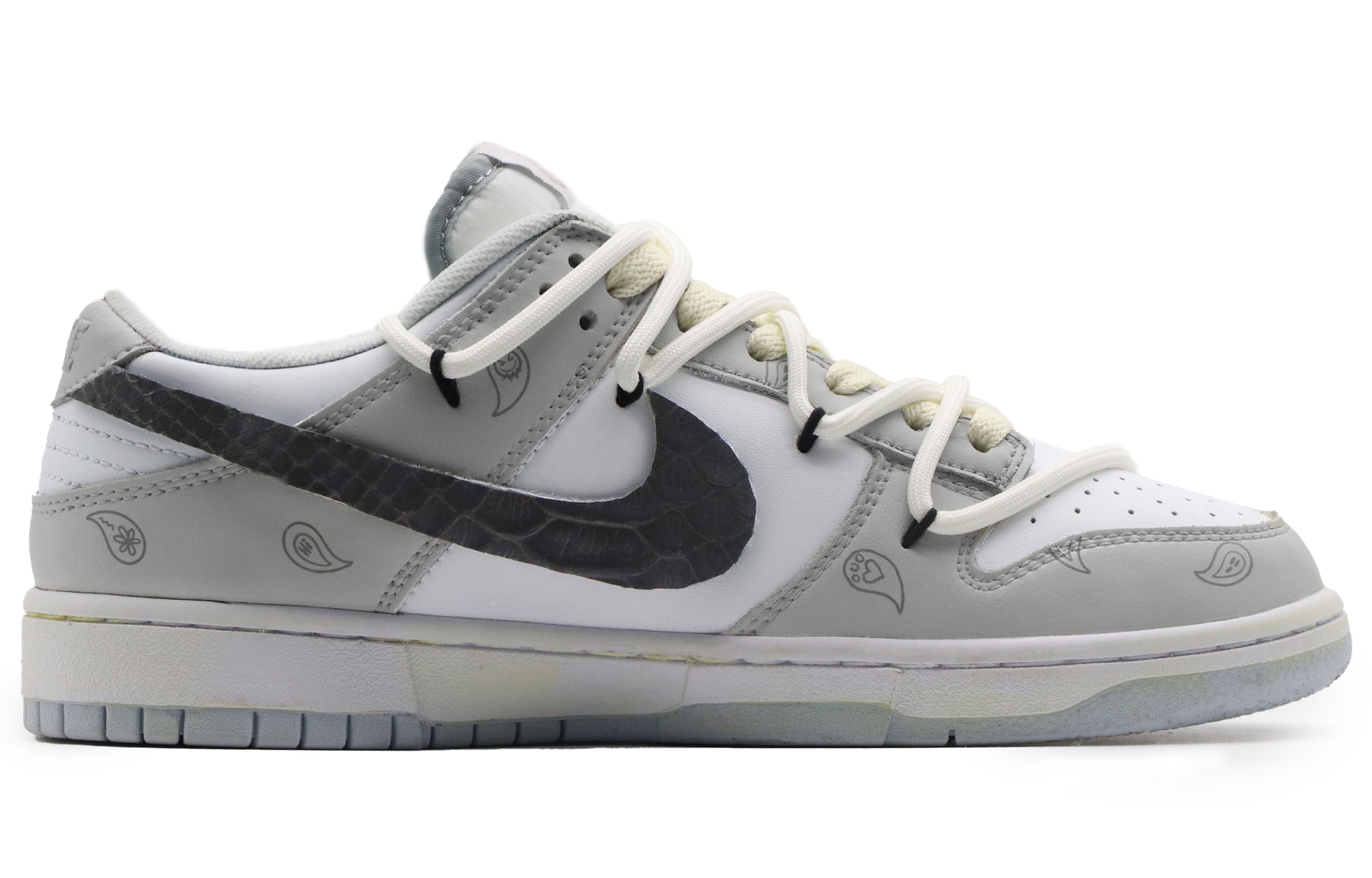 Order カスタムシューズ] ナイキ ダンク ロー 'ウエストコーストペイズリー 白-灰-黒' DV0831-101(Team57-男款西海岸)