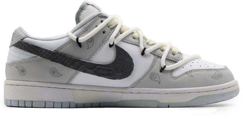 【客製球鞋】 Nike Dunk Low 西海岸 腰果花 戶外 高街風 復古做舊 解構 低筒 滑板鞋 男款 白灰黑 Order 【客製球鞋】 Nike Dunk Low 西海岸 腰果花 戶外 高街風 復古做舊 解構 低筒 滑板鞋 男款 白灰黑