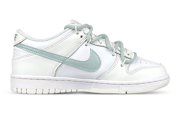 Order 【訂製球鞋】 Nike Dunk Low 禮盒 襪子 解構雙 鞋帶 鯨魚 暈染漸變 低筒 板鞋 GS 白灰綠