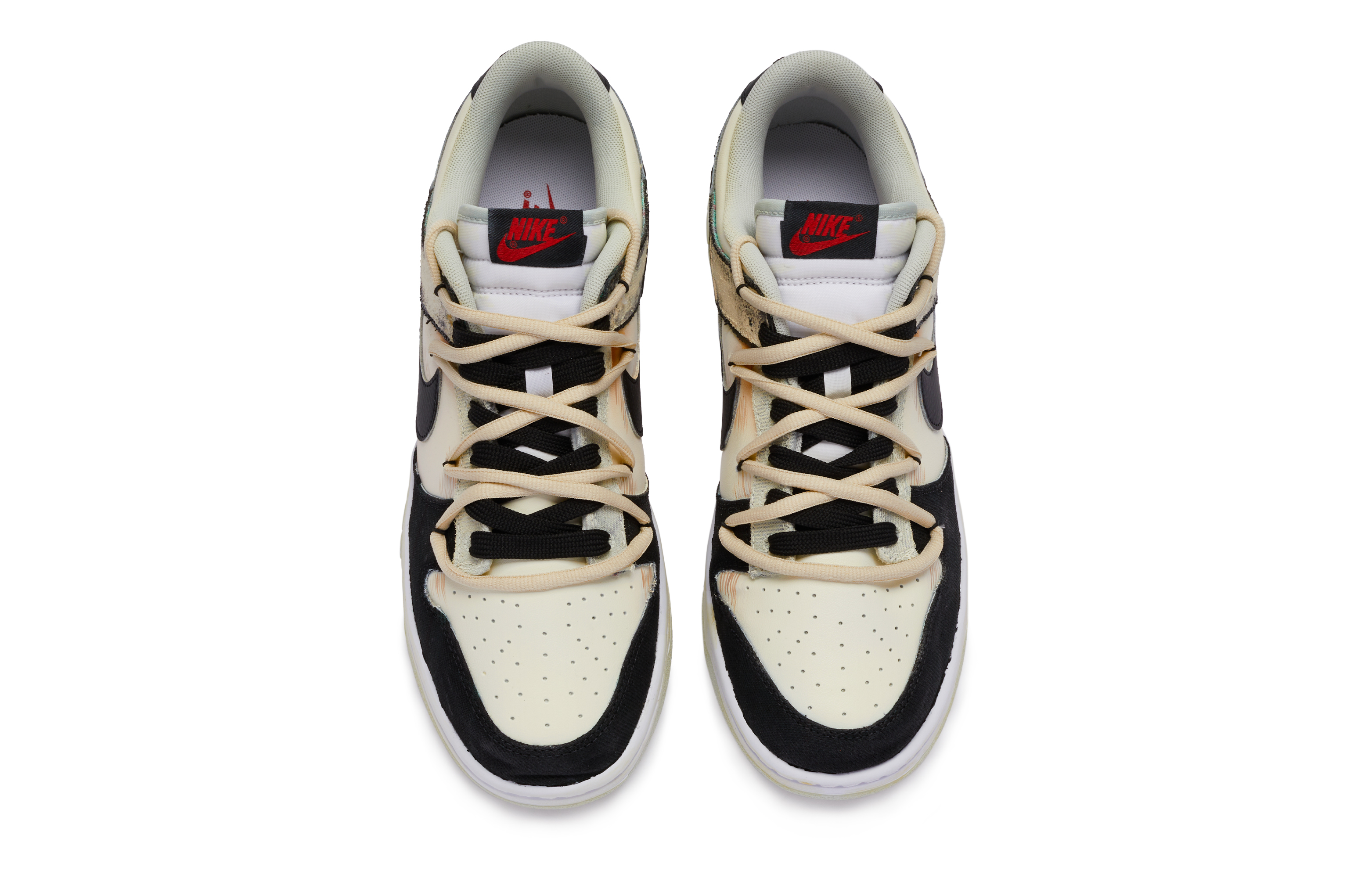 Shop [Zapatos Personalizados] Nike Dunk Low 'Blanco-Negro Renacimiento' DV0827-100(TeamR-男款卡农比例)