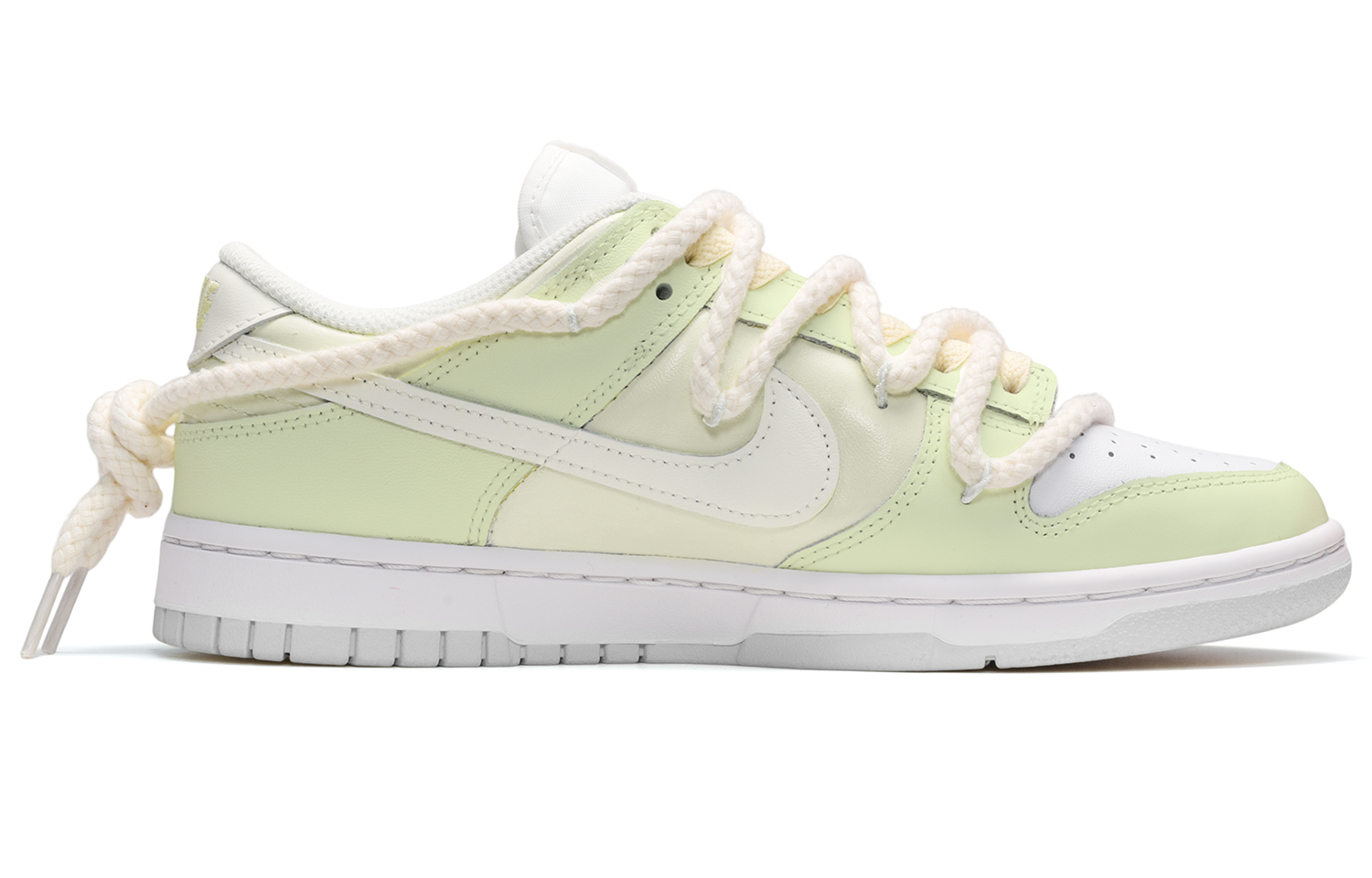 Order 나이키 덩크 로우 '화이트-그린-옐로우 자수' (커스텀) DV0831-101(TeamE-男款芝芝青提白青黄QD)