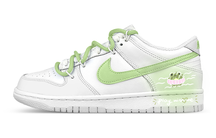 Buy [Zapatillas Personalizadas] Nike Dunk Low 'Blanco-Verde Degradado Rana' DV0831-101(Team47-男款青蛙BOX)