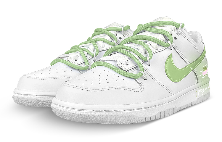 Lookbook [Zapatillas Personalizadas] Nike Dunk Low 'Blanco-Verde Degradado Rana' DV0831-101(Team47-男款青蛙BOX)
