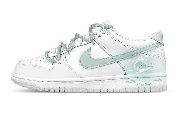 Buy 【客製球鞋】 Nike Dunk Low 禮盒 襪子 解構 雙鞋帶 鯨魚 暈染 漸變 低筒 板鞋 男款 白灰綠