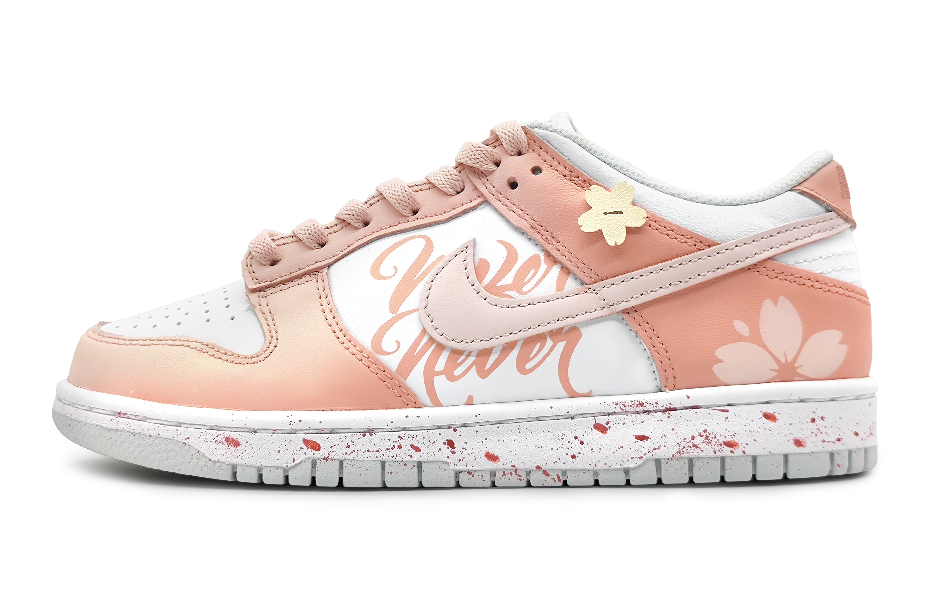 Buy [定制鞋款] 耐克Dunk低帮 '白色-粉色' DH9765-102(Team16-女款樱粉甘露绯粉)