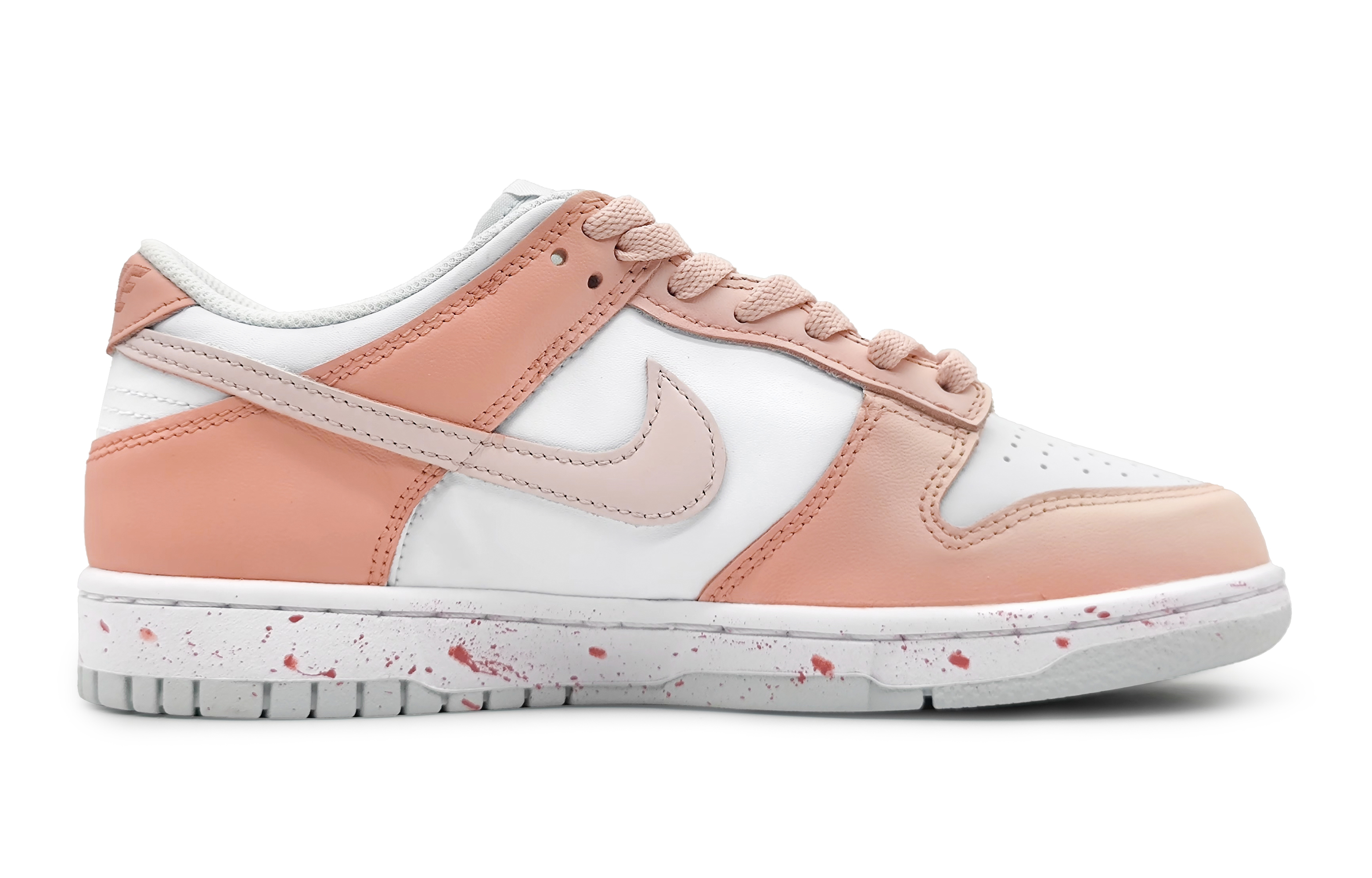 Order [定制鞋款] 耐克Dunk低帮 '白色-粉色' DH9765-102(Team16-女款樱粉甘露绯粉)