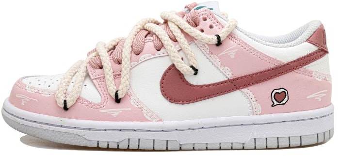 custom-shoes-nike-dunk-low-white-pink-heart-cloud