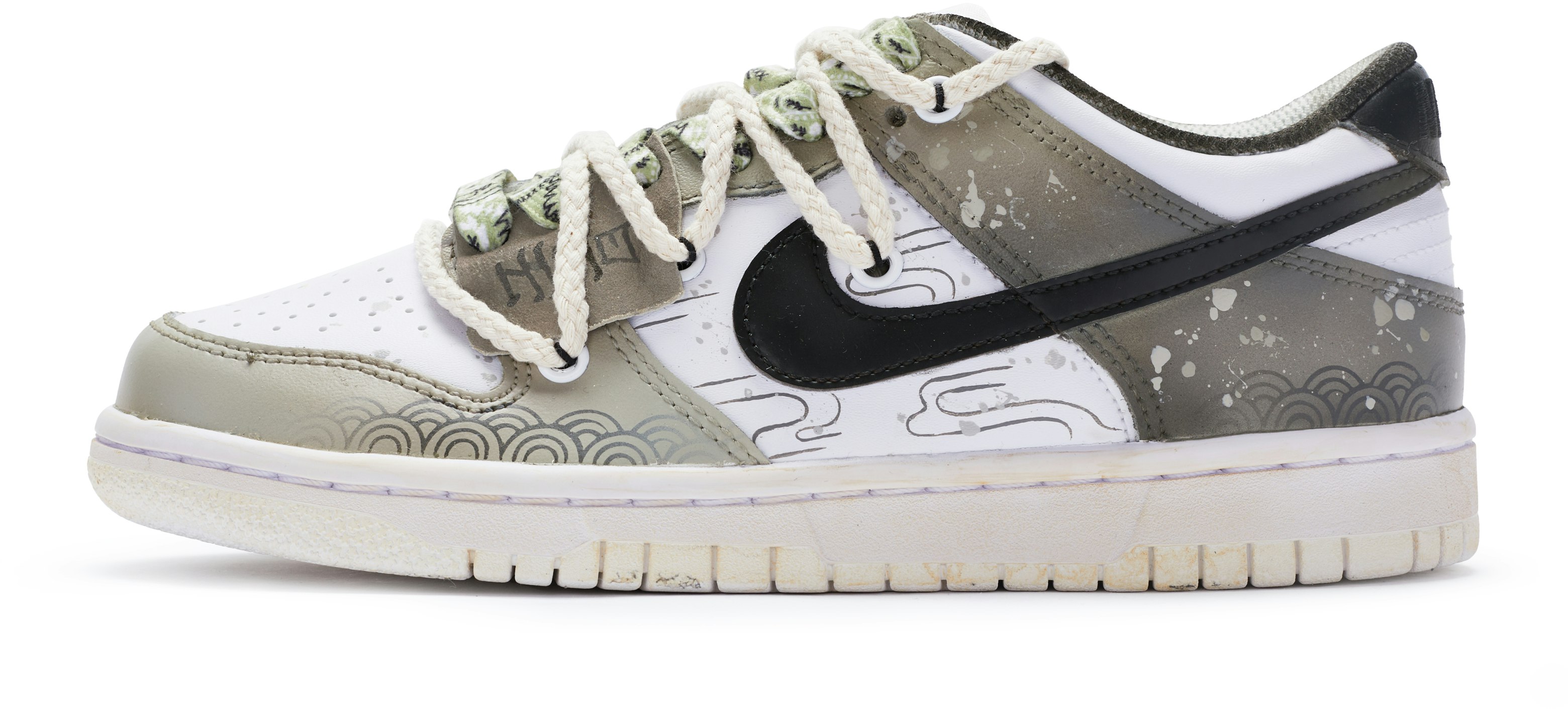 custom-shoes-nike-dunk-low-white-brown-and-black-bailu-festival-series