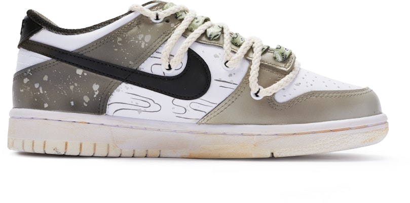 【定製球鞋】 Nike Dunk Low 白露 節氣系列 新中式 解構 手繪噴繪 低幫 板鞋 GS 白棕黑 Order 【定製球鞋】 Nike Dunk Low 白露 節氣系列 新中式 解構 手繪噴繪 低幫 板鞋 GS 白棕黑