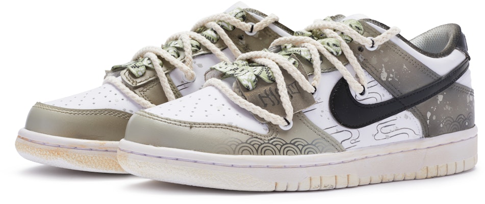 【定製球鞋】 Nike Dunk Low 白露 節氣系列 新中式 解構 手繪噴繪 低幫 板鞋 GS 白棕黑 Lookbook 【定製球鞋】 Nike Dunk Low 白露 節氣系列 新中式 解構 手繪噴繪 低幫 板鞋 GS 白棕黑