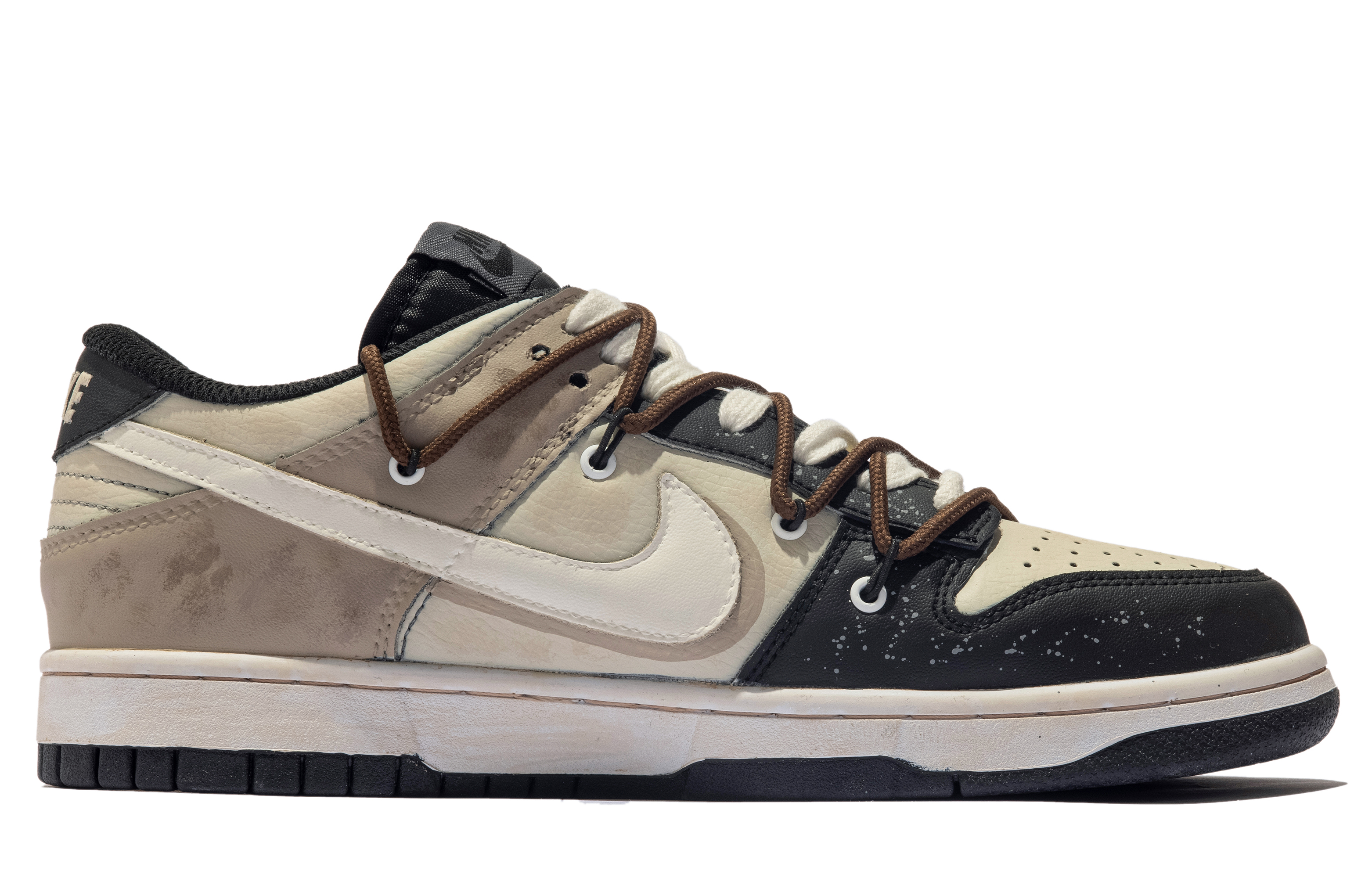 Order [Kasut Custom] Nike Dunk Low 'Putih Hitam Coklat Graffiti' DD1391-100(TeamM-男款面壁者S-BOX)