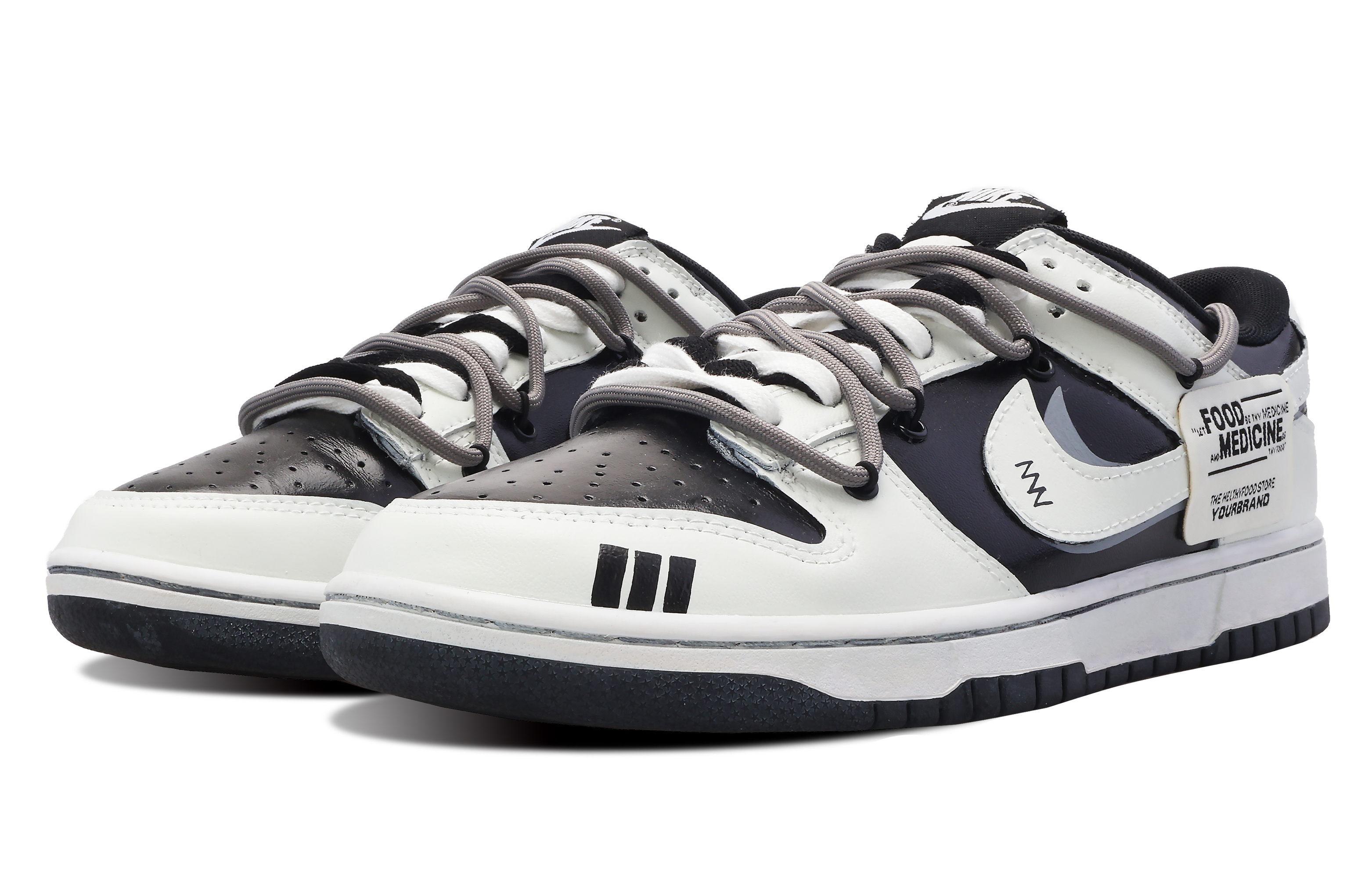 Lookbook [Sepatu Custom] Nike Dunk Low 'Putih Hitam Grafiti' DD1391-100(Team53-男款白月恋歌)