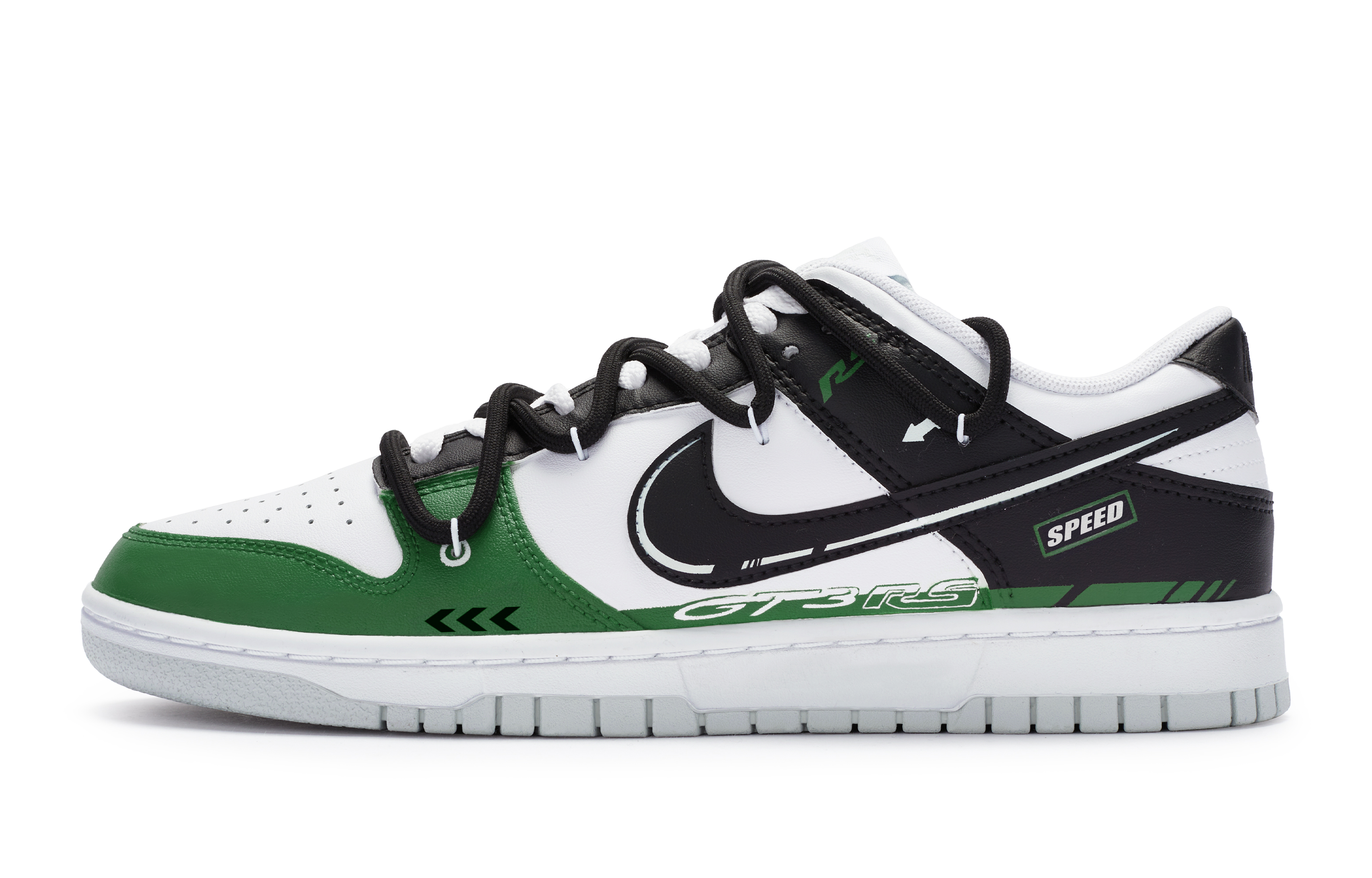 Buy 【客製球鞋】Nike Dunk Low 牛角尖 冠軍GT3 街頭 賽車 手繪噴繪 低筒 滑板鞋 GS 白黑綠