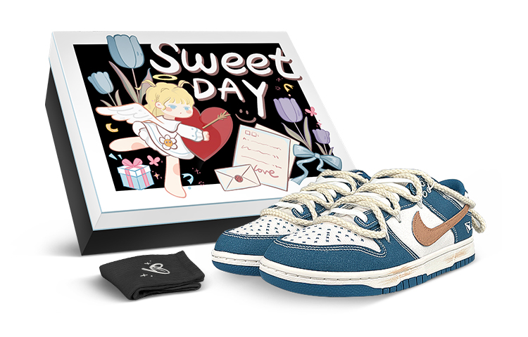 Buy [カスタムシューズ] ナイキ ダンク ロー 'ホワイト ブルー ブラウン デニム分解' DV0834-101(Team叁-男款蓝飞机QD)