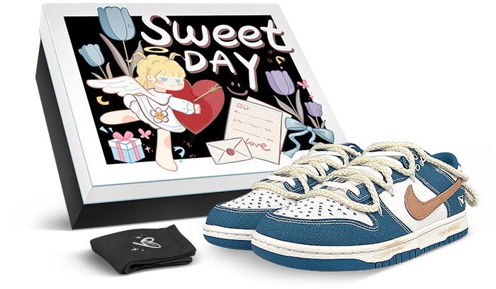 custom-shoes-nike-dunk-low-white-blue-brown-denim-deconstructed