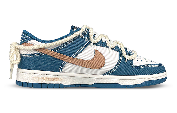 Order [Zapatillas Personalizadas] Nike Dunk Low 'Blanco Azul Marrón Graffiti' DV0834-101(Team叁-男款蓝飞机)