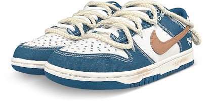 나이키 덩크 로우 '화이트 블루 브라운 그래피티' (커스텀) DV0834-101(Team叁-男款蓝飞机) Lookbook 나이키 덩크 로우 '화이트 블루 브라운 그래피티' (커스텀) DV0834-101(Team叁-男款蓝飞机)