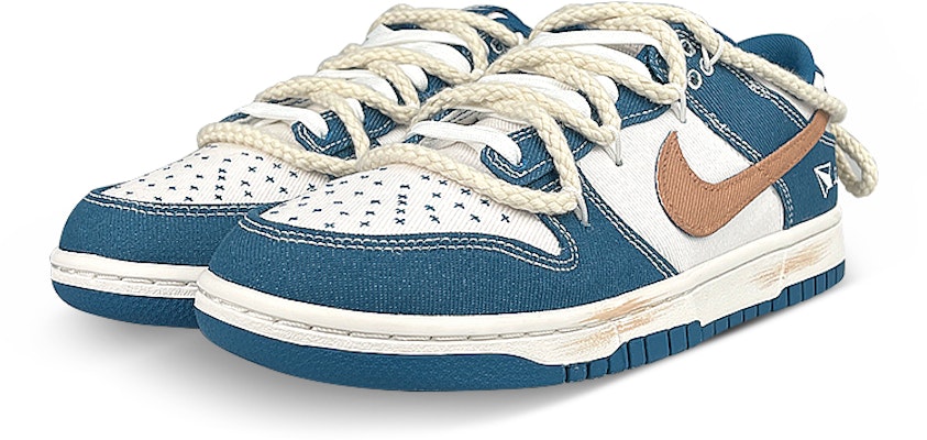 나이키 덩크 로우 '화이트 블루 브라운 그래피티' (커스텀) DV0834-101(Team叁-男款蓝飞机) Lookbook 나이키 덩크 로우 '화이트 블루 브라운 그래피티' (커스텀) DV0834-101(Team叁-男款蓝飞机)