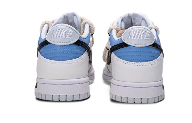 Shop 【訂製球鞋】Nike Dunk Low 塗鴉風 曲線swoosh 休閒 低筒 滑板鞋 GS 白藍