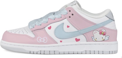 【訂製球鞋】Nike Dunk Low 天使凱蒂 絲帶鞋帶 低筒 滑板鞋 男款 白藍粉 Buy 【訂製球鞋】Nike Dunk Low 天使凱蒂 絲帶鞋帶 低筒 滑板鞋 男款 白藍粉
