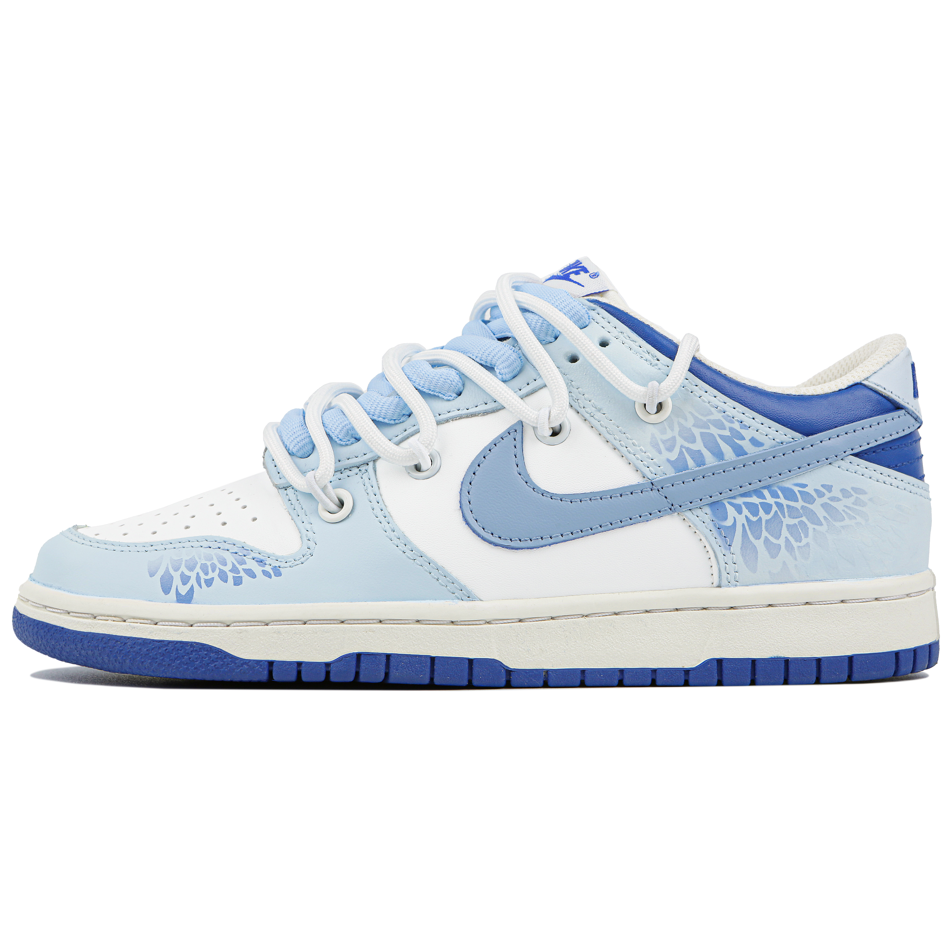 Order 나이키 덩크 로우 '화이트 블루 로얄' 커스텀 DH9765-105（Team4-女款青羽）