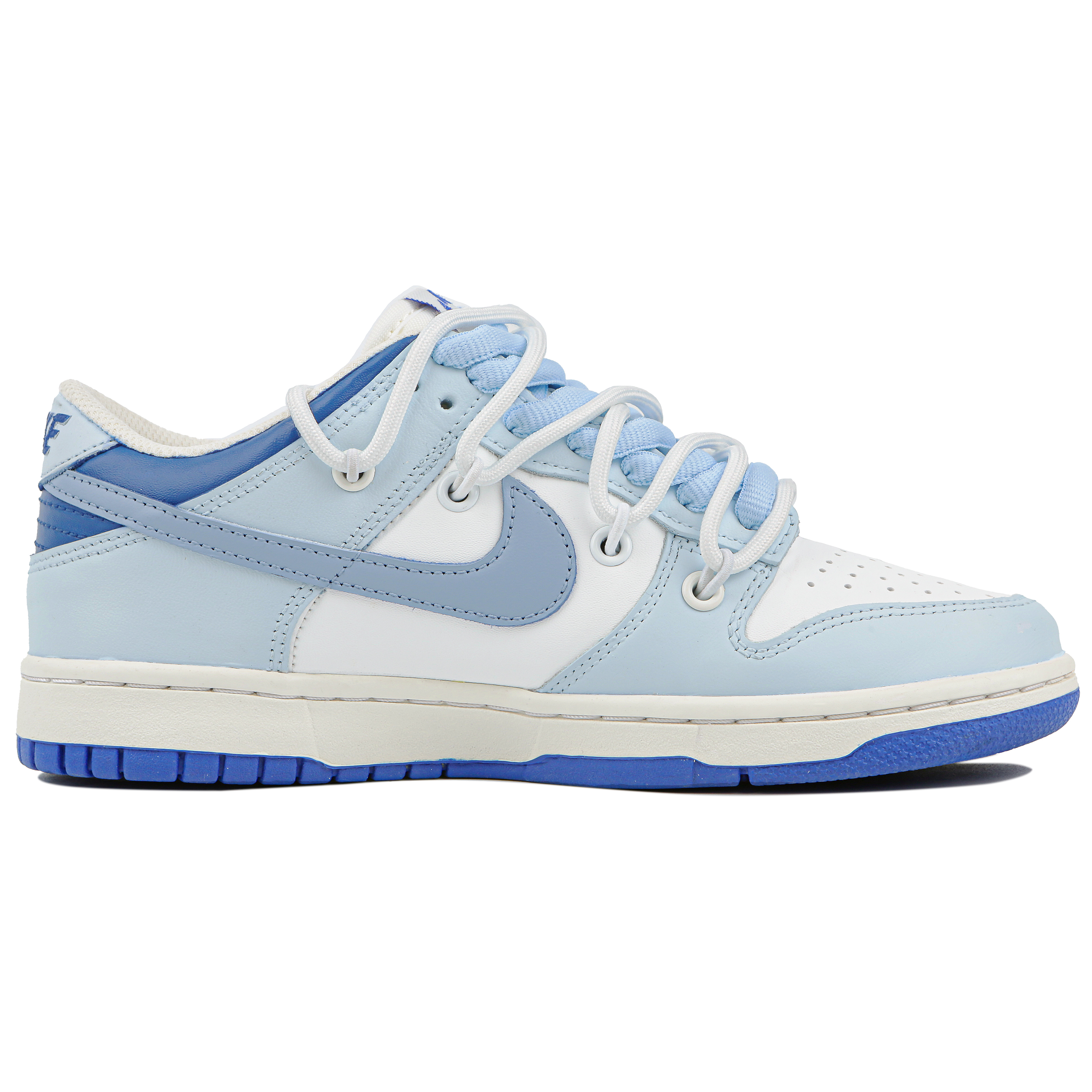 Lookbook 나이키 덩크 로우 '화이트 블루 로얄' 커스텀 DH9765-105（Team4-女款青羽）