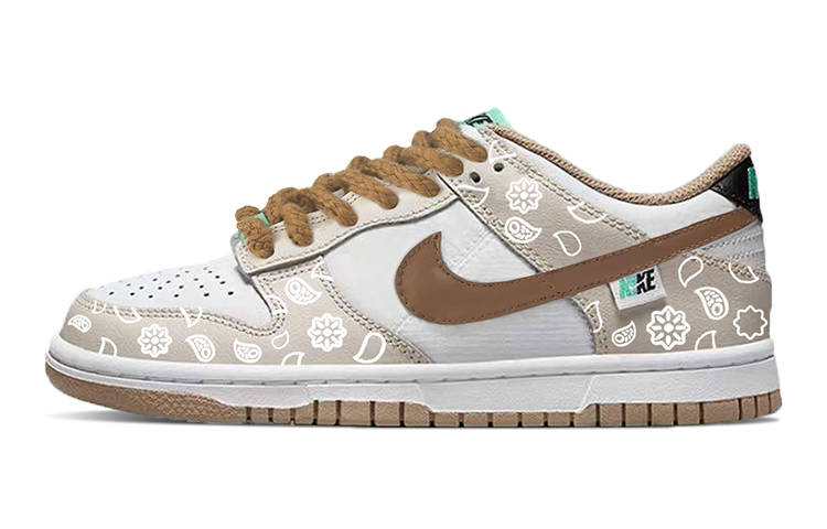 Buy [Zapatillas Personalizadas] Nike Dunk Low 'Blanco Marrón' DX6063-131-(TeamY-女款腰果花白棕)