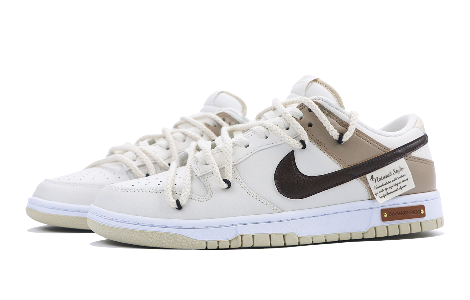 Lookbook [Zapatillas Personalizadas] Nike Dunk Low 'Blanco Marrón' DV0831-003(Team48-路漫漫)