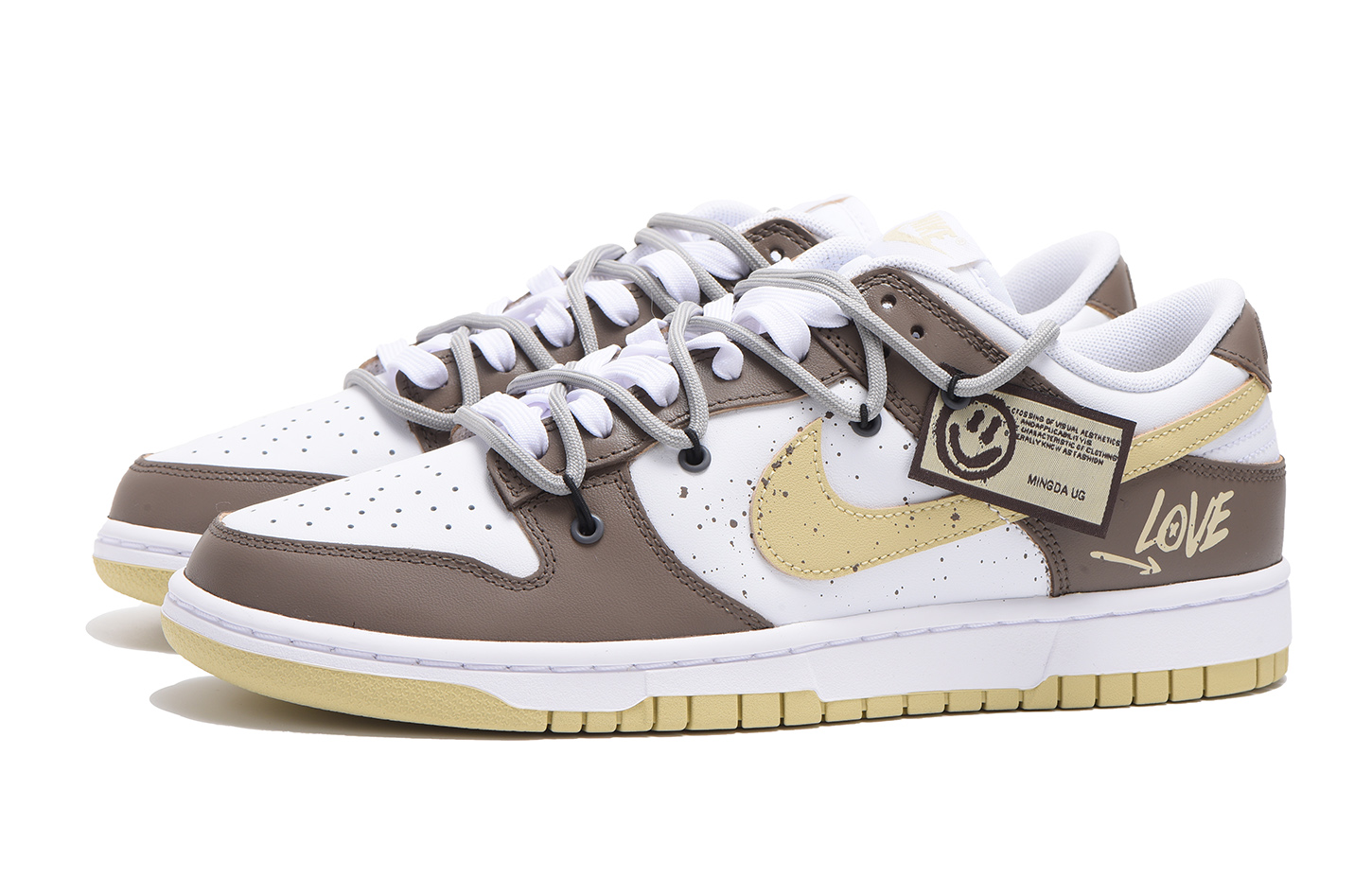 Shop [Zapatillas Personalizadas] Nike Dunk Low 'Blanco Marrón' DV0833-100(Team59-男款大地五)