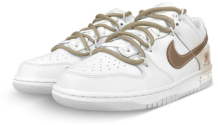 【カスタムシューズ】ナイキ ダンク ロー『ホワイト ブラウン ベア グラフィティ』 DV0831-101(Team47-男款拥抱熊) Lookbook 【カスタムシューズ】ナイキ ダンク ロー『ホワイト ブラウン ベア グラフィティ』 DV0831-101(Team47-男款拥抱熊)