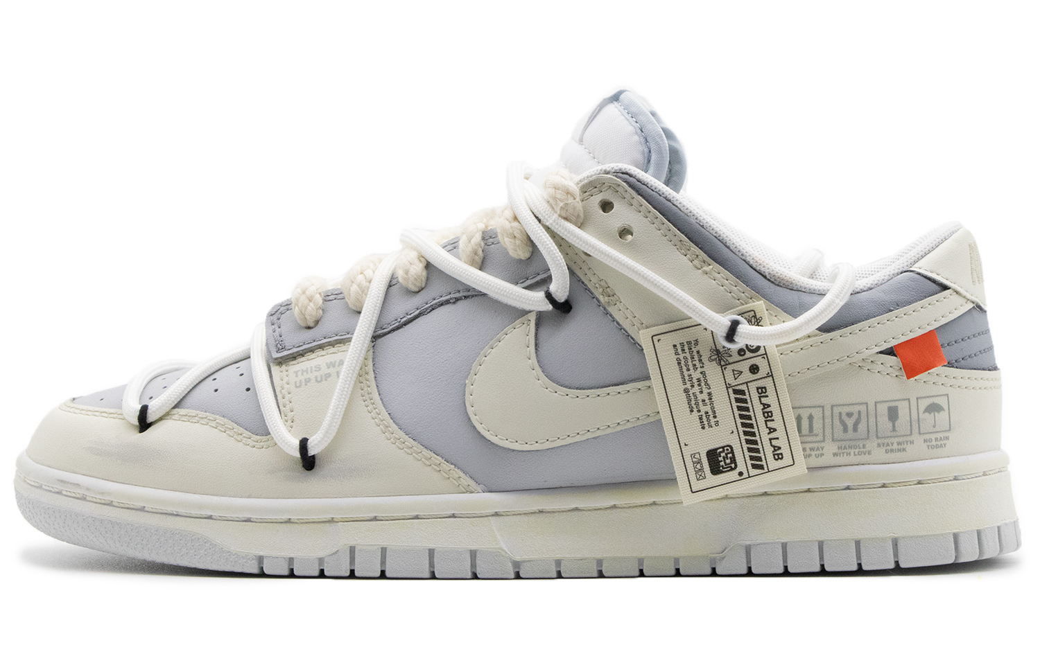 [Custom Shoes] Nike Dunk Low 'White Brown Deconstructed Vintage'