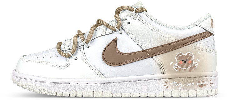 custom-shoes-nike-dunk-low-white-brown-gradient-panda-pack