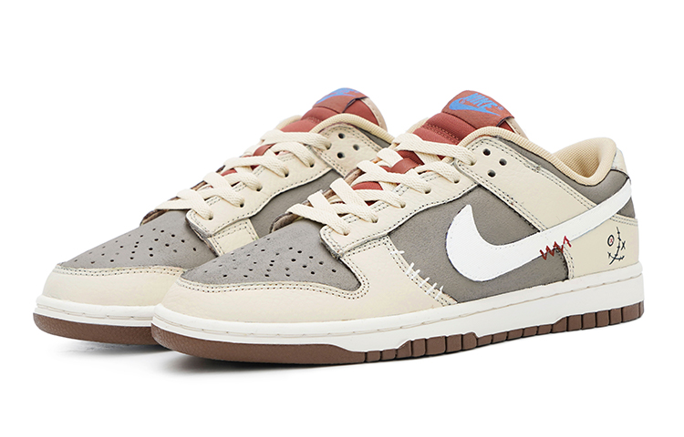 Lookbook 【定制球鞋】 Nike Dunk Low 縫合布偶 Vibe風 高街 做舊 低幫 板鞋 男款 白棕