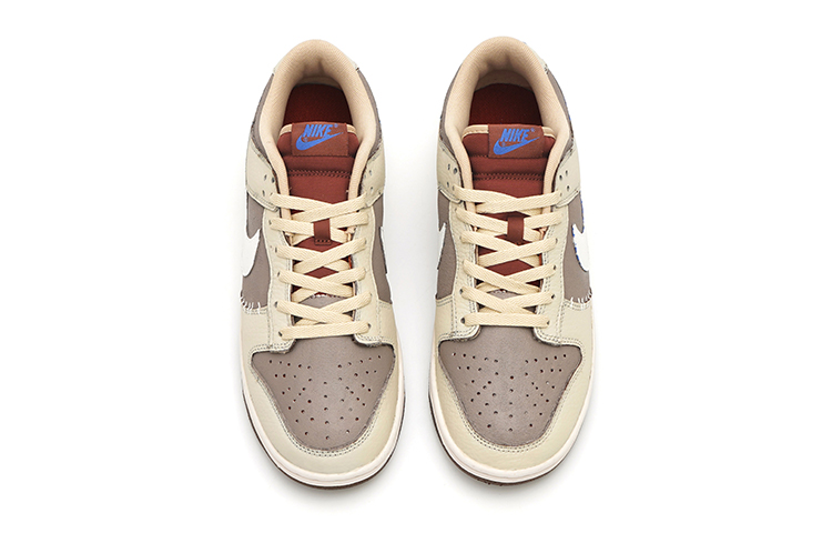 Shop 【定制球鞋】 Nike Dunk Low 縫合布偶 Vibe風 高街 做舊 低幫 板鞋 男款 白棕