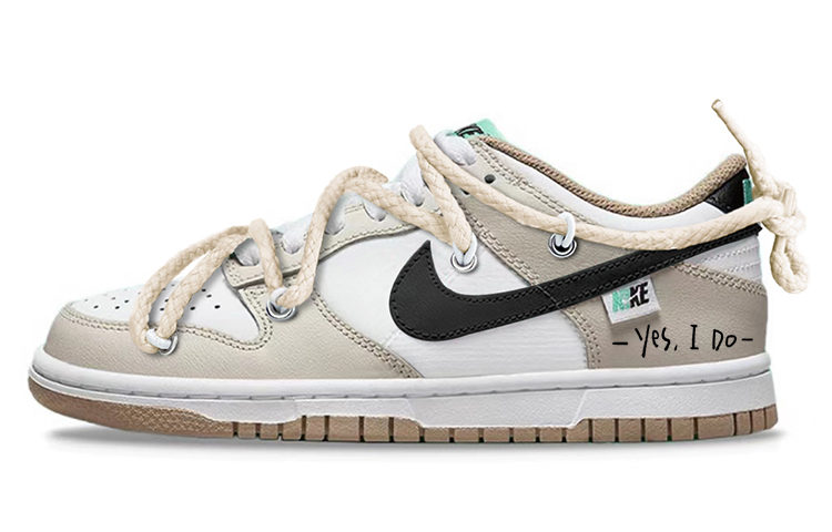 Buy 【定制球鞋】 Nike Dunk Low "Split" 經典休閒板鞋 小摩卡 復古告白 起司盒子 解構綁帶 低筒 板鞋 GS 白棕