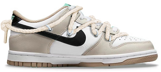【定制球鞋】 Nike Dunk Low "Split" 經典休閒板鞋 小摩卡 復古告白 起司盒子 解構綁帶 低筒 板鞋 GS 白棕 Order 【定制球鞋】 Nike Dunk Low "Split" 經典休閒板鞋 小摩卡 復古告白 起司盒子 解構綁帶 低筒 板鞋 GS 白棕