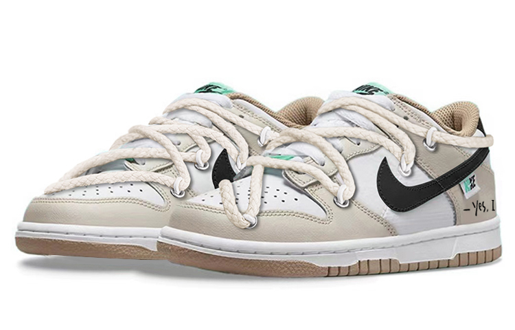 Lookbook 【定制球鞋】 Nike Dunk Low "Split" 經典休閒板鞋 小摩卡 復古告白 起司盒子 解構綁帶 低筒 板鞋 GS 白棕