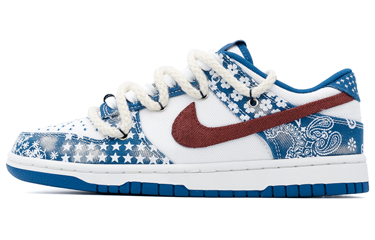 Buy [Zapatillas Personalizadas] Nike Dunk Low 'Denim Blanco Paisley' DV0834-101(team肆-工业牛仔腰果花A)