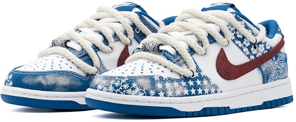 나이키 덩크 로우 '화이트 데님 페이즐리' (커스텀) DV0834-101(team肆-工业牛仔腰果花A) Lookbook 나이키 덩크 로우 '화이트 데님 페이즐리' (커스텀) DV0834-101(team肆-工业牛仔腰果花A)